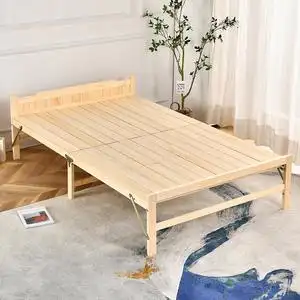 折叠床松木单人经济型免安装实木床简易床小户型午睡床成人收纳