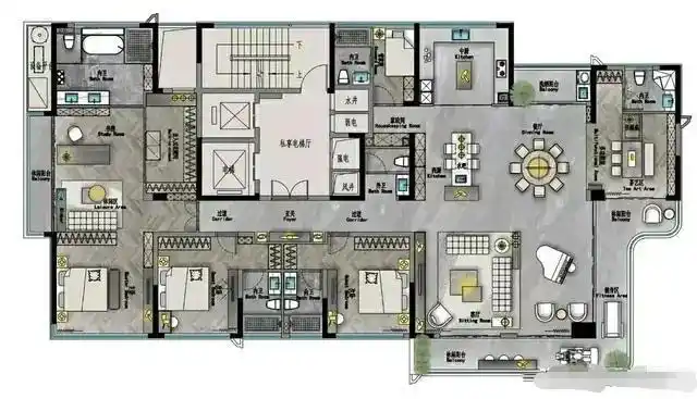 全功能豪宅:这样的户型有点美!