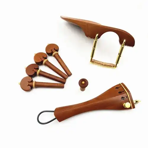 小提琴配件整套枣木件腮托尾柱弦轴拉弦微调尾绳拉弦板