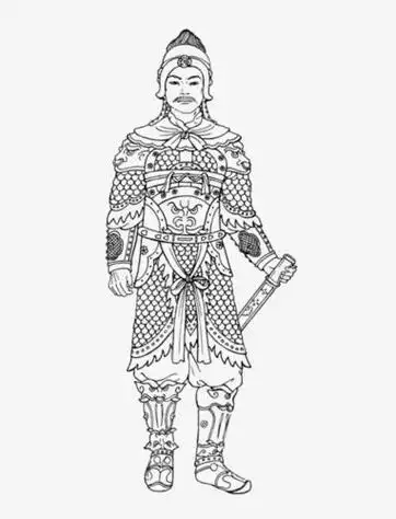 古代穿的盔甲简笔画