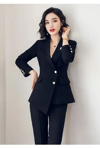 西装套装2020新款时尚修身英伦风女士职业装ol西服正装外套-阿里巴巴