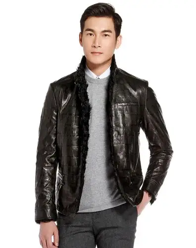 1828collection男装移动端专场黑色潮流立领长袖皮衣pb12-262a_唯品会