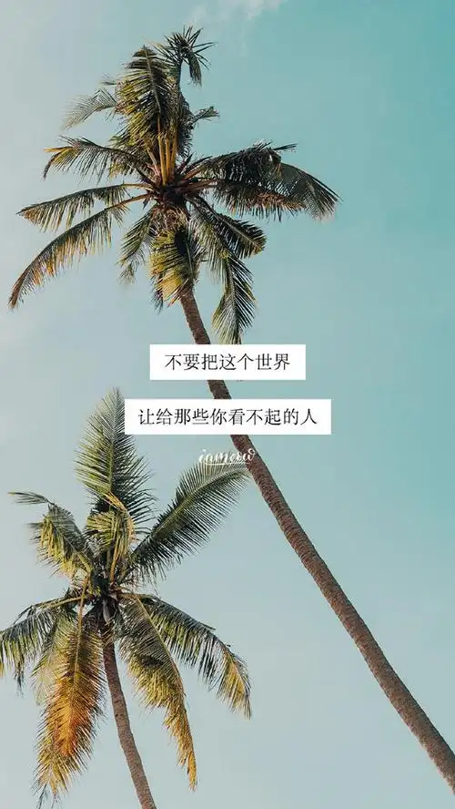 蓝色海边风景文字手机壁纸