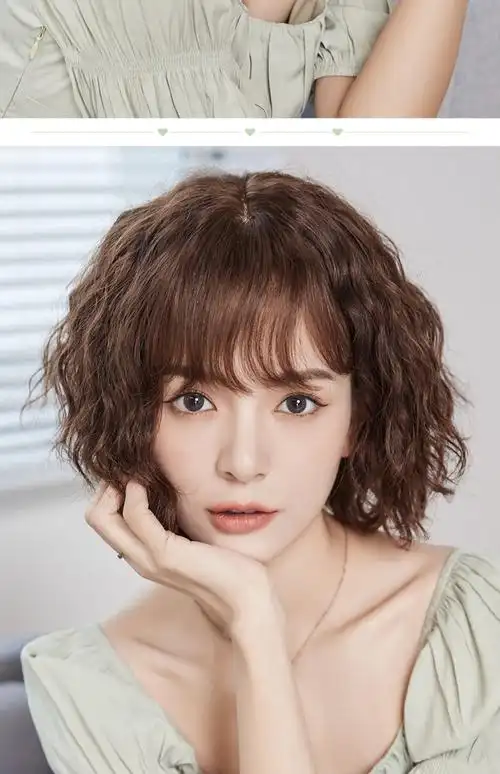 假发女短发短卷发羊毛卷假发套女网红蓬松逼真修脸真人发丝全头套