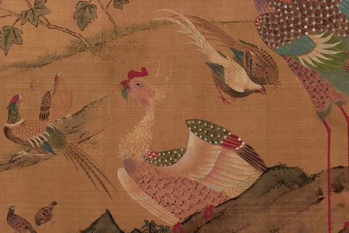 北宋徐熙百鸟朝凤图卷绢本宋画小鸟高清数字微喷国画