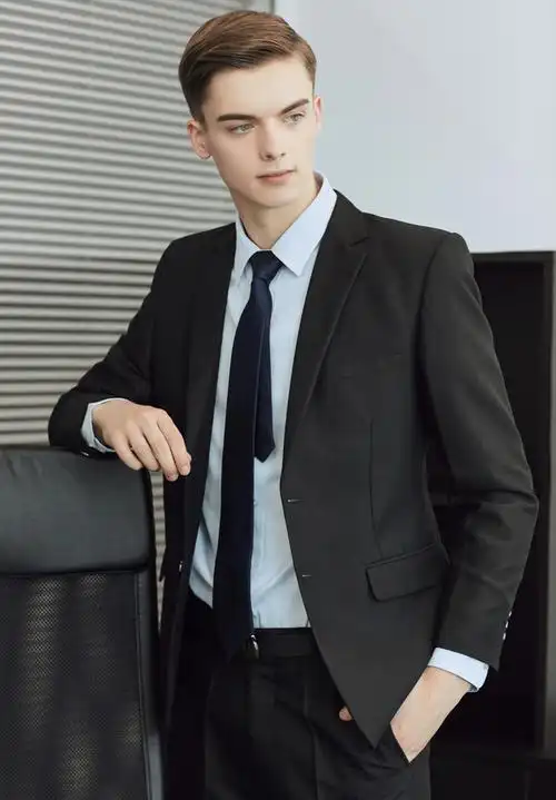 纯色韩版商务男式职业装西装套装 男士修身西服正装结婚礼服外.