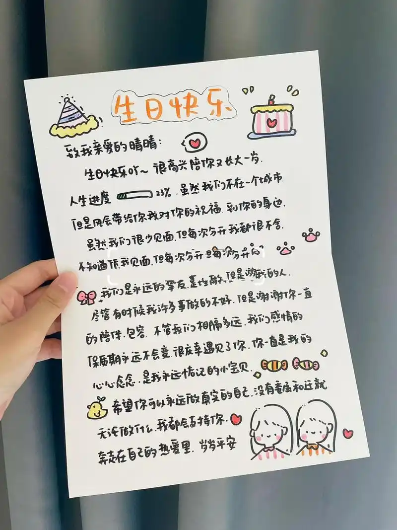 写给闺蜜的生日礼物祝福贺卡情书94 闺蜜生日 97 手写贺卡情书