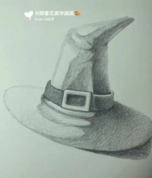 素描女巫帽锥体的创意