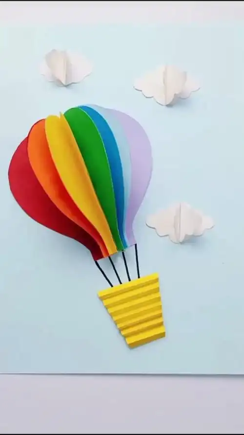 手工制作立体热气球喜欢的快动手做一下吧
