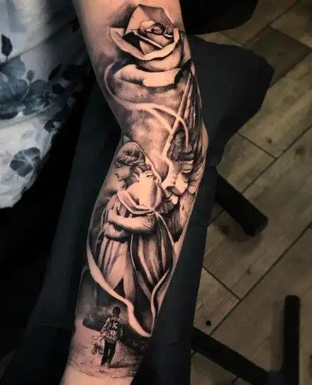 西方带翼守护天使的纹身图案大全(9/9)