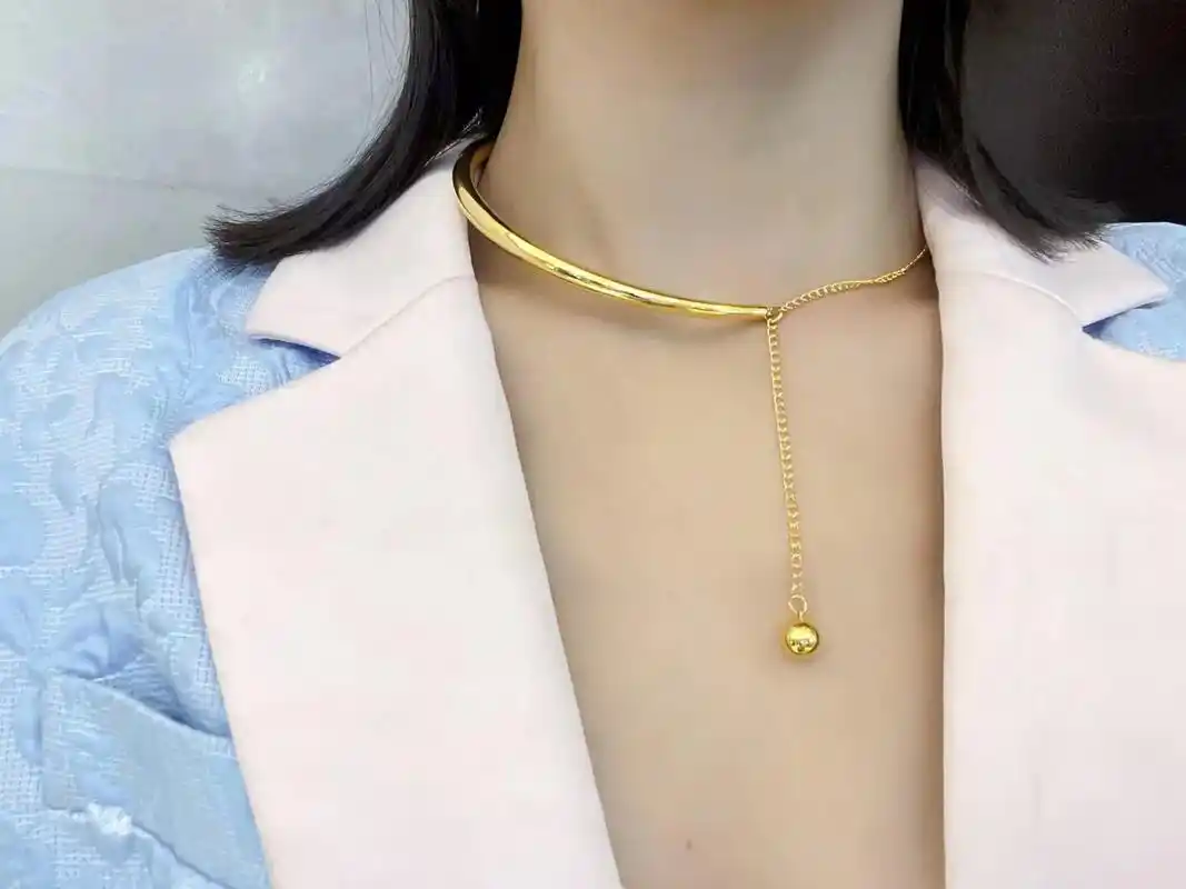 5d无氰黄金项圈 年年有"球"必应 13～14克   一款多 - 抖音