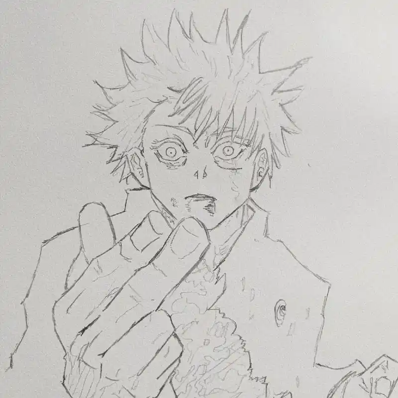 手绘五条.#画渣日常 #五条悟 #黑白漫画 #儿童画  没关 - 抖音