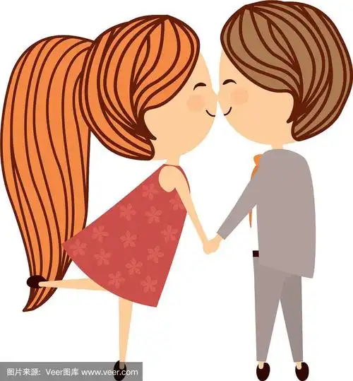 可爱的一对卡通