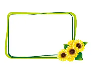 向日葵花边框矢量