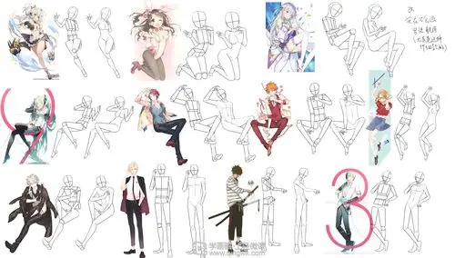 作业:动漫人体绘画学习之日式漫画人体比例画法与训练 - rh-68-120 日