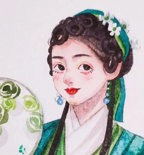 水彩人物关晓彤