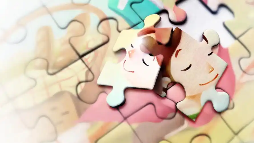 爱情拼图桌面壁纸