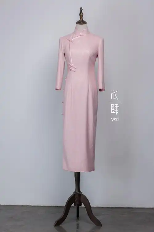 秋冬直襟旗袍,简约,甜美.