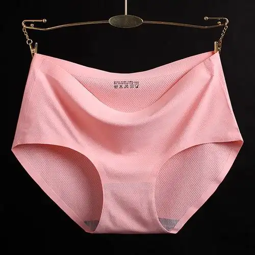 冰丝一片式网孔提臀女士三角裤 批发透气中腰镂空性感薄款内裤女