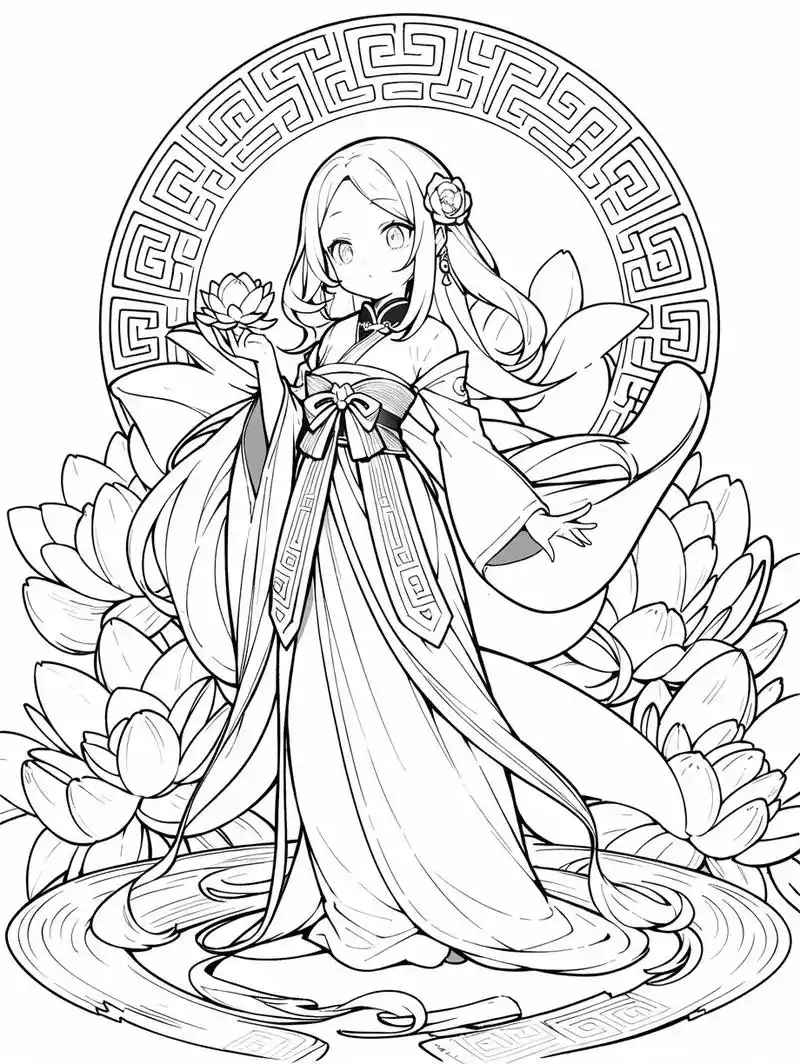 国风插画 #古风人物绘画 # - 抖音