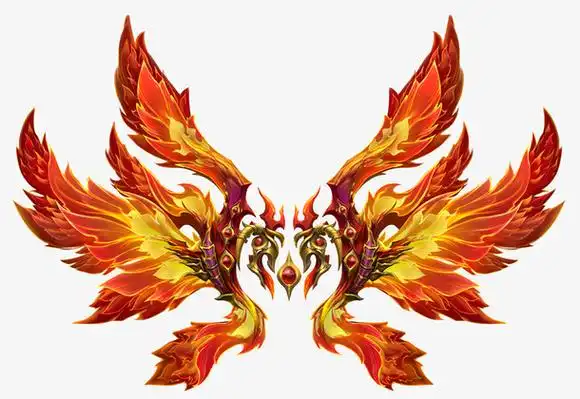 火焰红炫酷 翅膀 装饰 元素