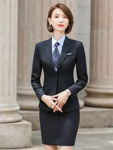 高档西装西服套装女藏青色职业装商务气质正装白领经理高管工作服