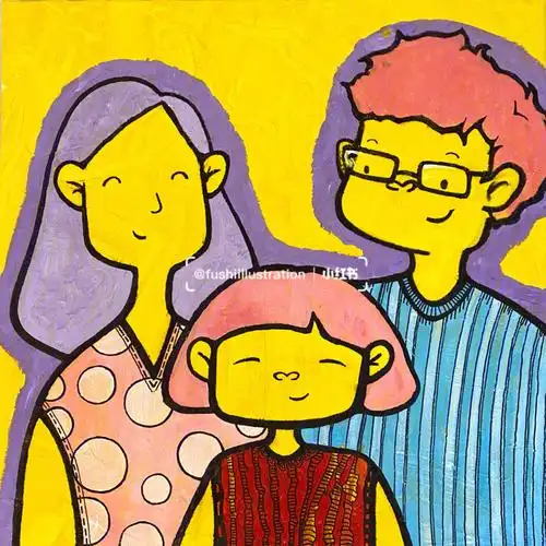 头发爸爸变成了粉头发她自己也是最爱的粉色#艺术启蒙  #儿童创意美术