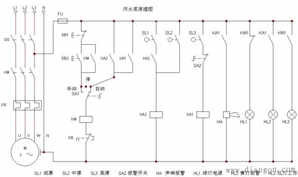污水泵控制电气原理图