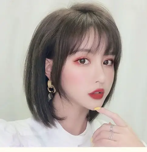 超级新品 网红法式刘海假发女超薄中分气质学生自然鬓角修脸八字空气