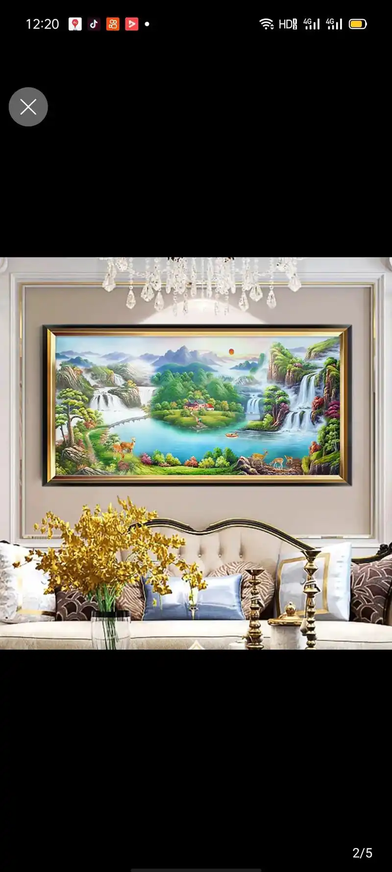 家居装饰画 #用心搭配每一套 聚宝盆山水风景客厅装饰画 现 - 抖音