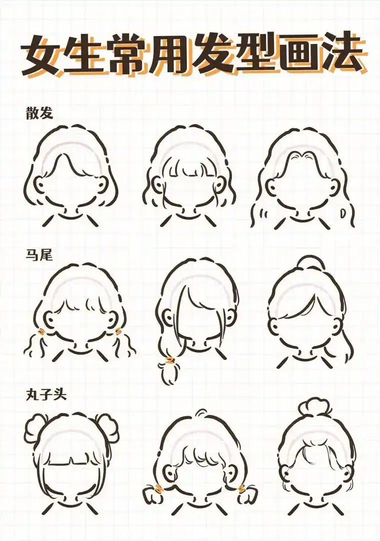 【女生发型教程】【教程】(>_ )!真的好爱画简简单单的女 - 抖音
