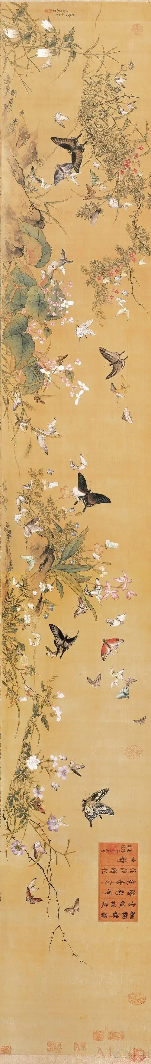 古画花鸟清余省百蝶图