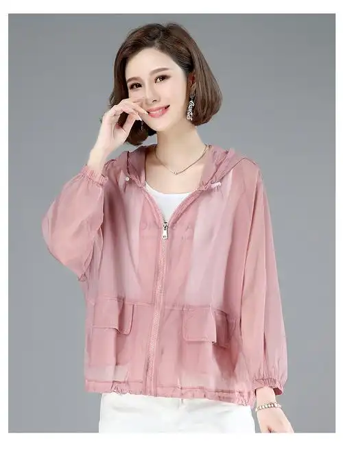 中老年人女士防晒衣妈妈夏天防晒服宽松女夏季穿的轻薄外套新款大号码