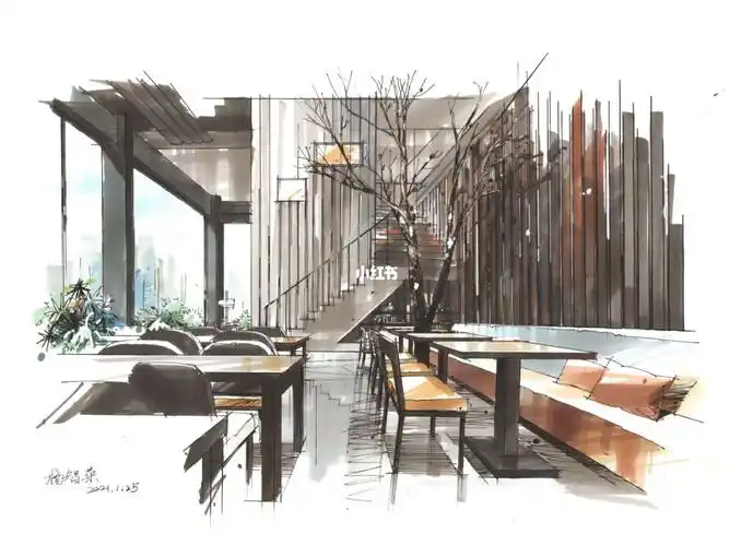 【室内设计手绘】餐饮空间