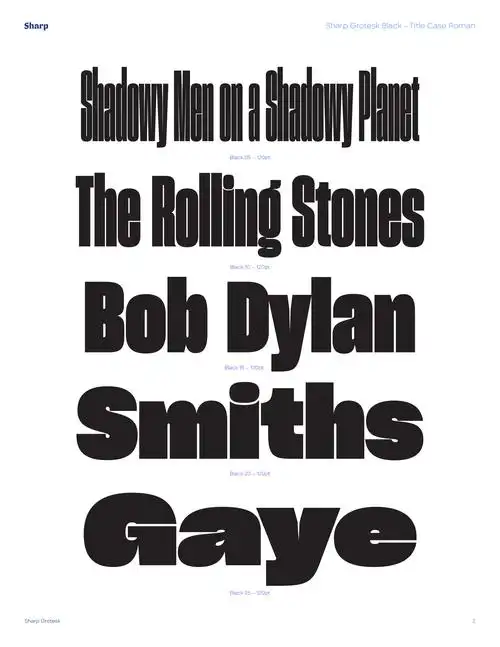 63款时尚海报杂志文字无衬线英文字体素材 sharp grotesk font family