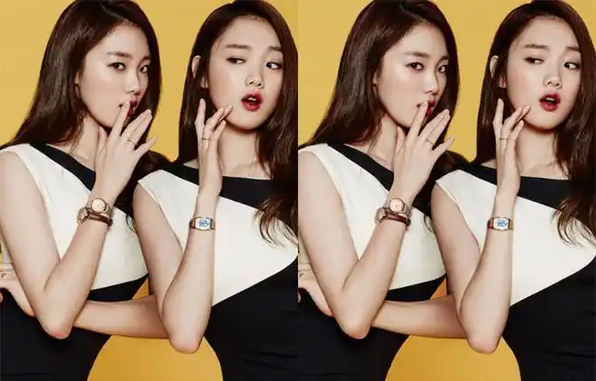 李圣经晒姐妹合影一静一动都是本尊网友欧尼太调皮