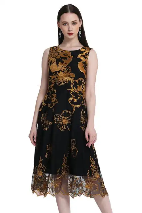 1s6064赤金色连衣裙尺寸图不全神光离合洛神赋