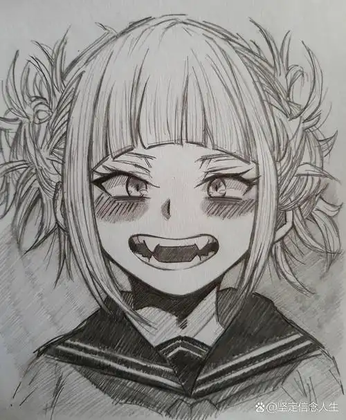 超萌漫画女孩手绘铅笔稿 | 动漫人物