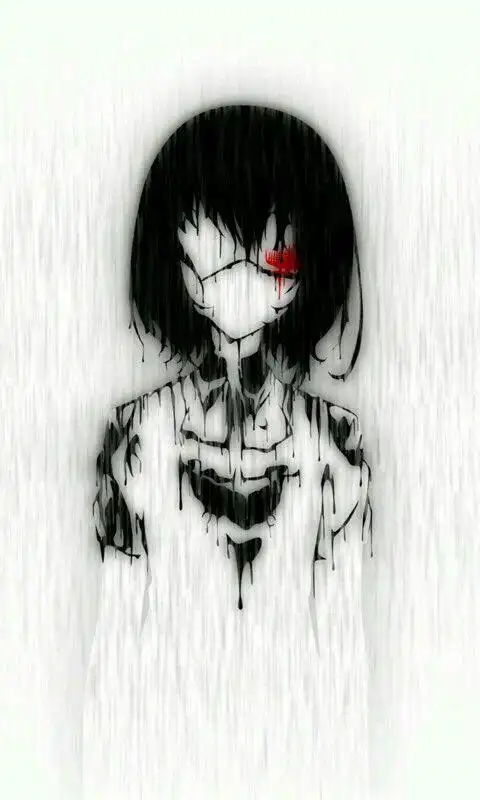 见崎鸣水墨画风惊悚感图片