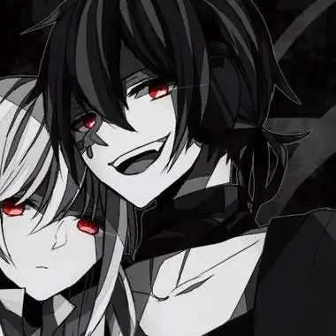 丧系黑化情侣头像一男一女动漫