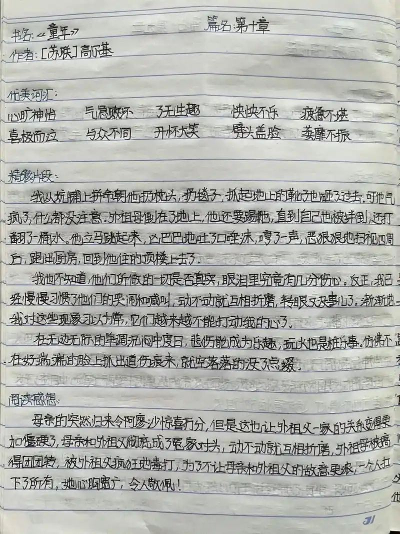 读书笔记《童年》第十章