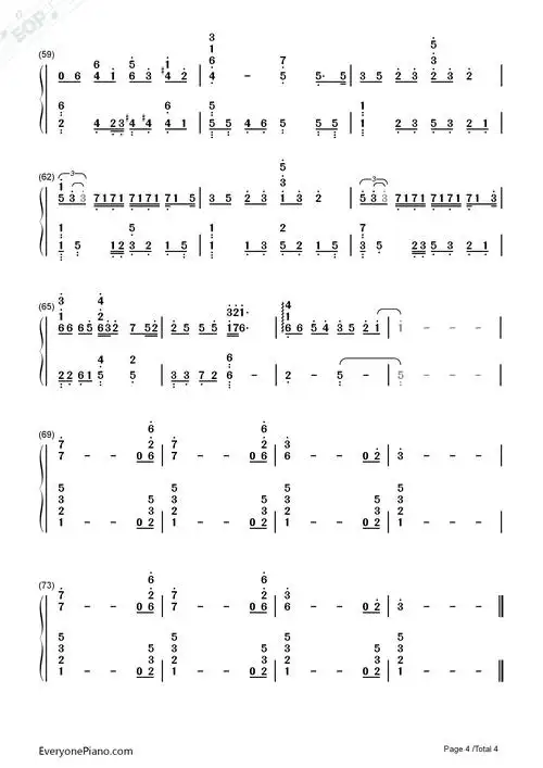 灵魂伴侣-别那么骄傲片尾曲双手简谱预览4