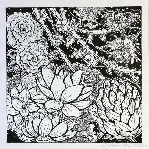 黑白装饰画-堆糖,美好生活研究所