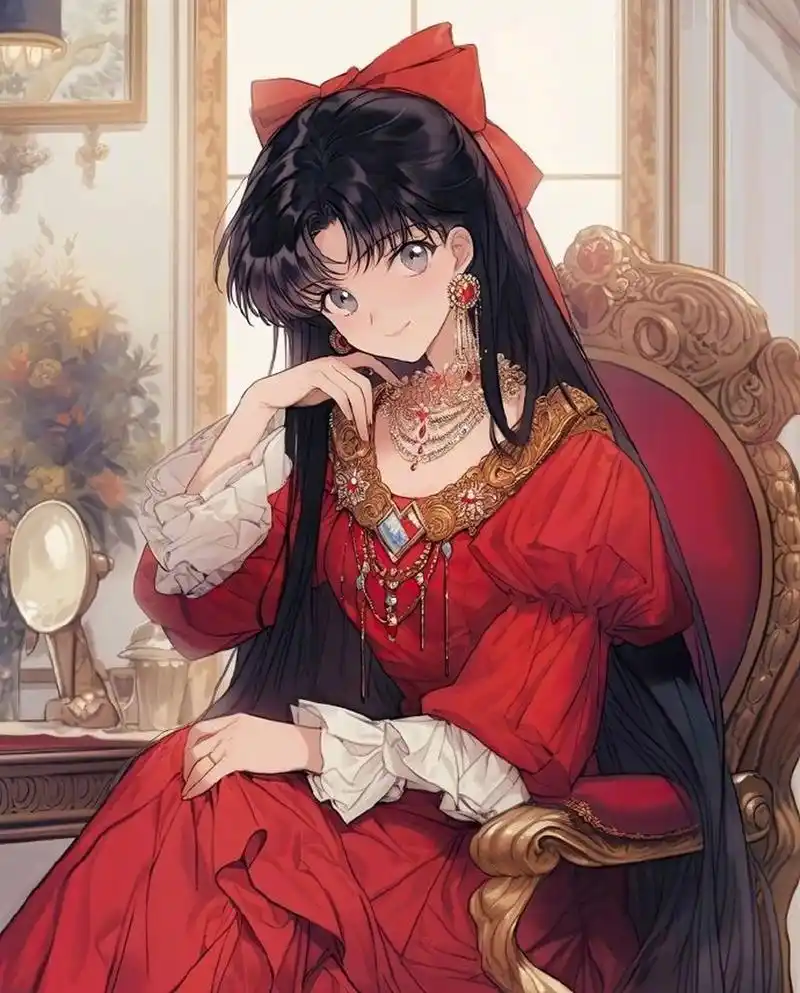 一组欧式宫廷复古风的美少女战士插画. #动漫# #插画# #美少女战士