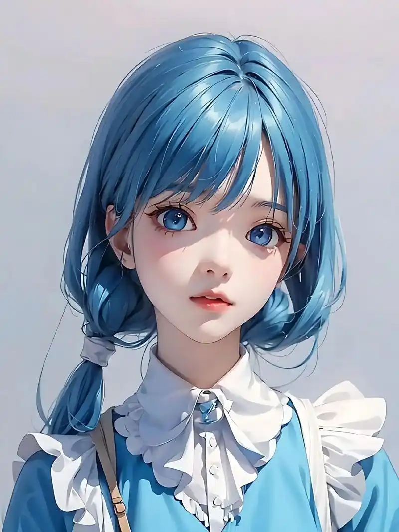 蓝色头像.#漫画头像 #女生头像 #可爱头像 #卡通人物头像 - 抖音