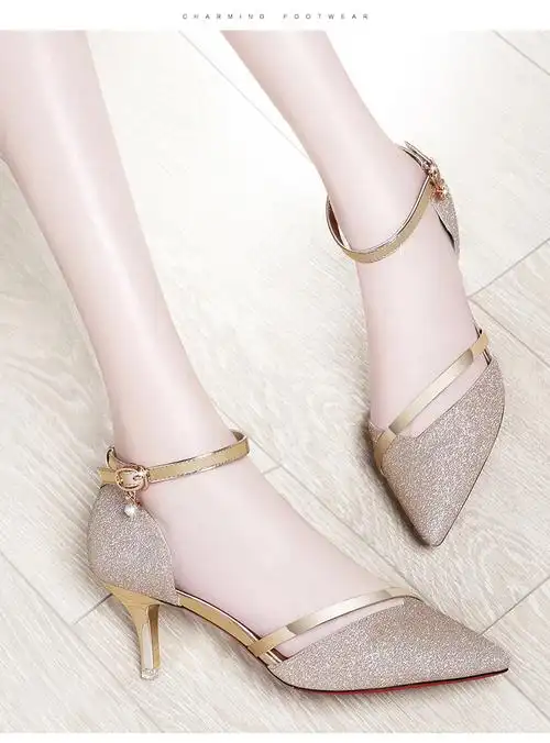 莱卡金顿6332流行单鞋春夏秋新款凉鞋尖头细跟高跟鞋韩版百搭浅口时尚