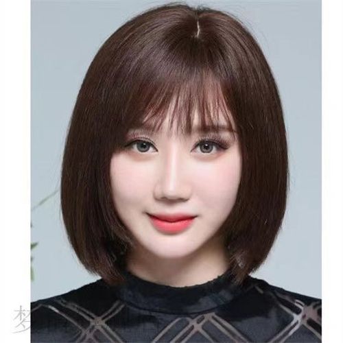 片希假发女短直发自然波波头修脸中老年妈妈假发套女全头逼真头发50岁