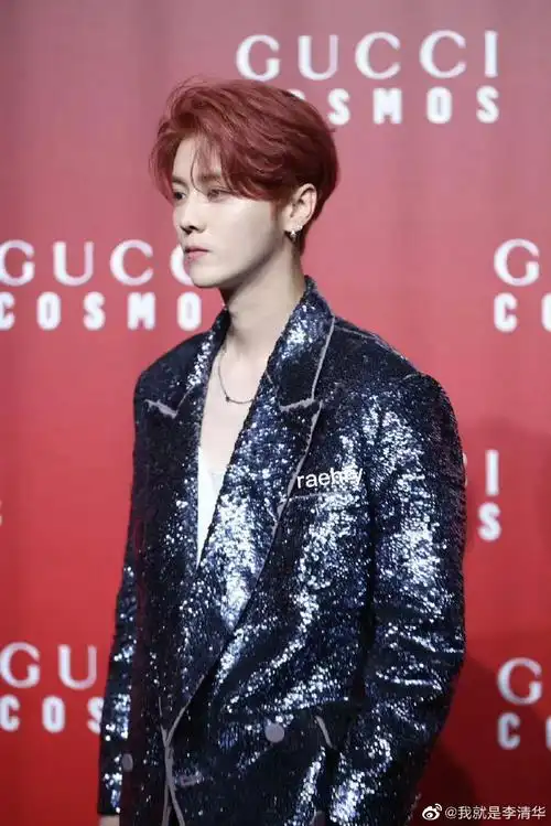 gucci红毯##鹿晗西装闪闪发光