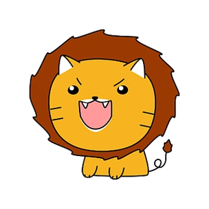 q版动物卡通狮子矢量图标logo元素