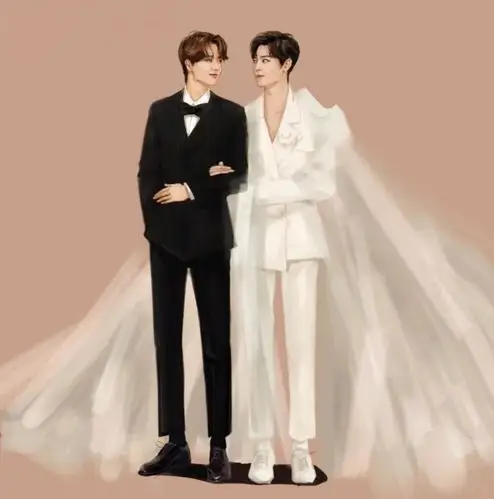 博君一笑王一博肖战结婚照我都p出来了了希望哥哥弟弟友谊长存